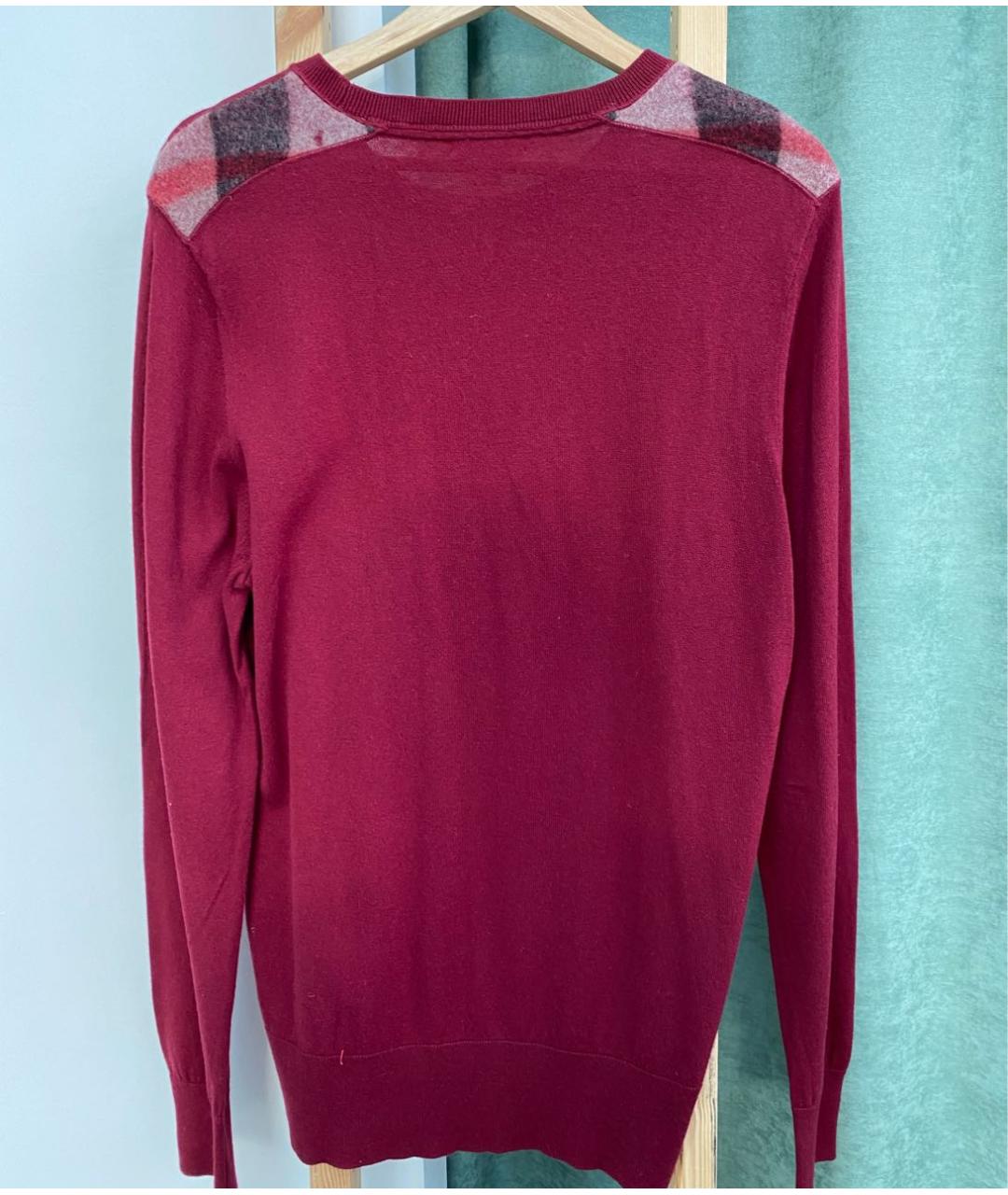 BURBERRY Бордовый кашемировый джемпер / свитер, фото 2