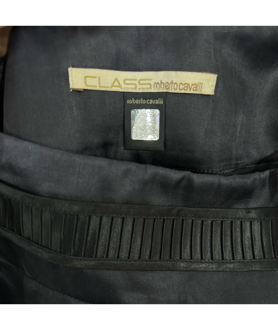 CAVALLI CLASS Черная шелковая юбка мини, фото 3
