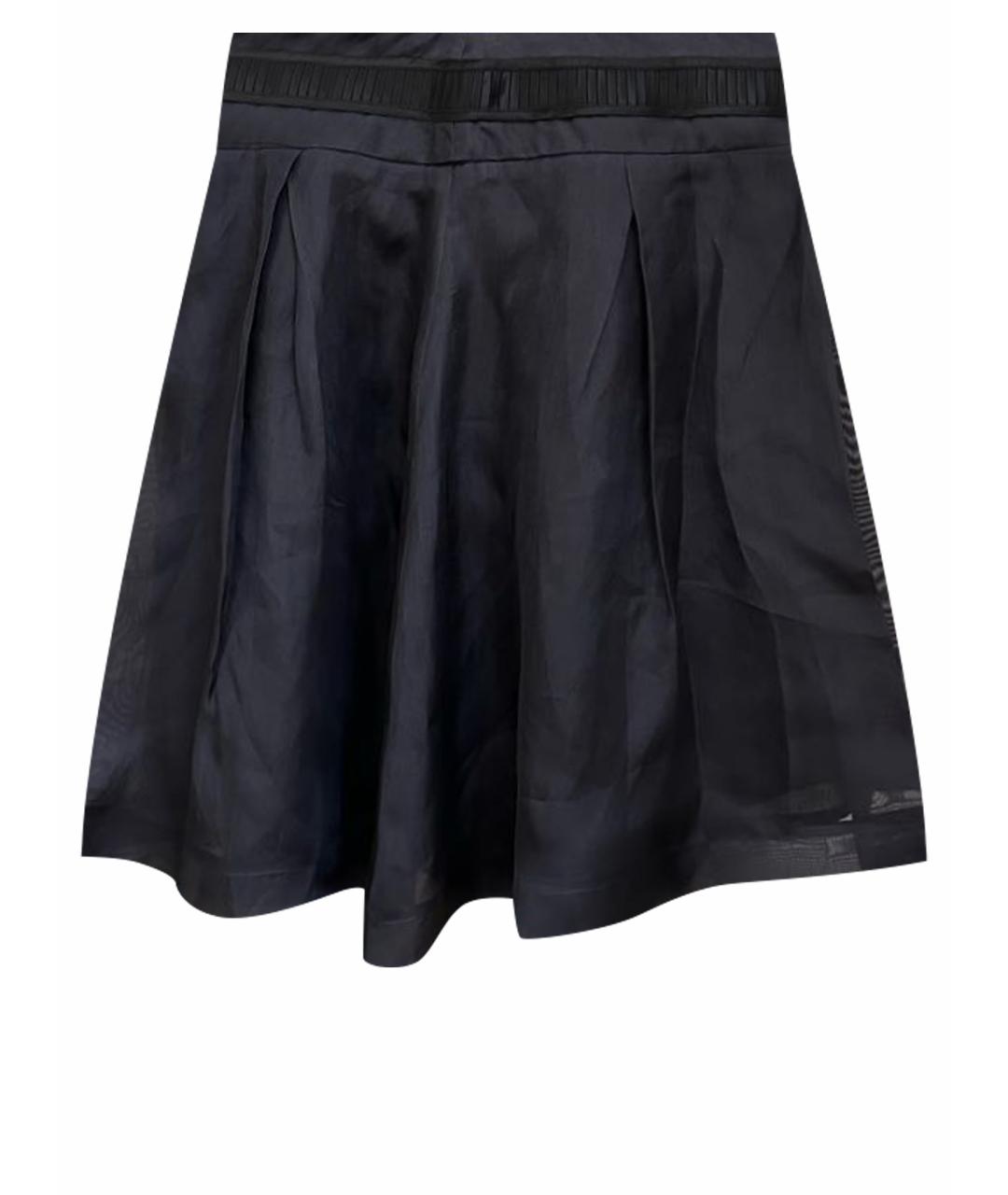 CAVALLI CLASS Черная шелковая юбка мини, фото 1