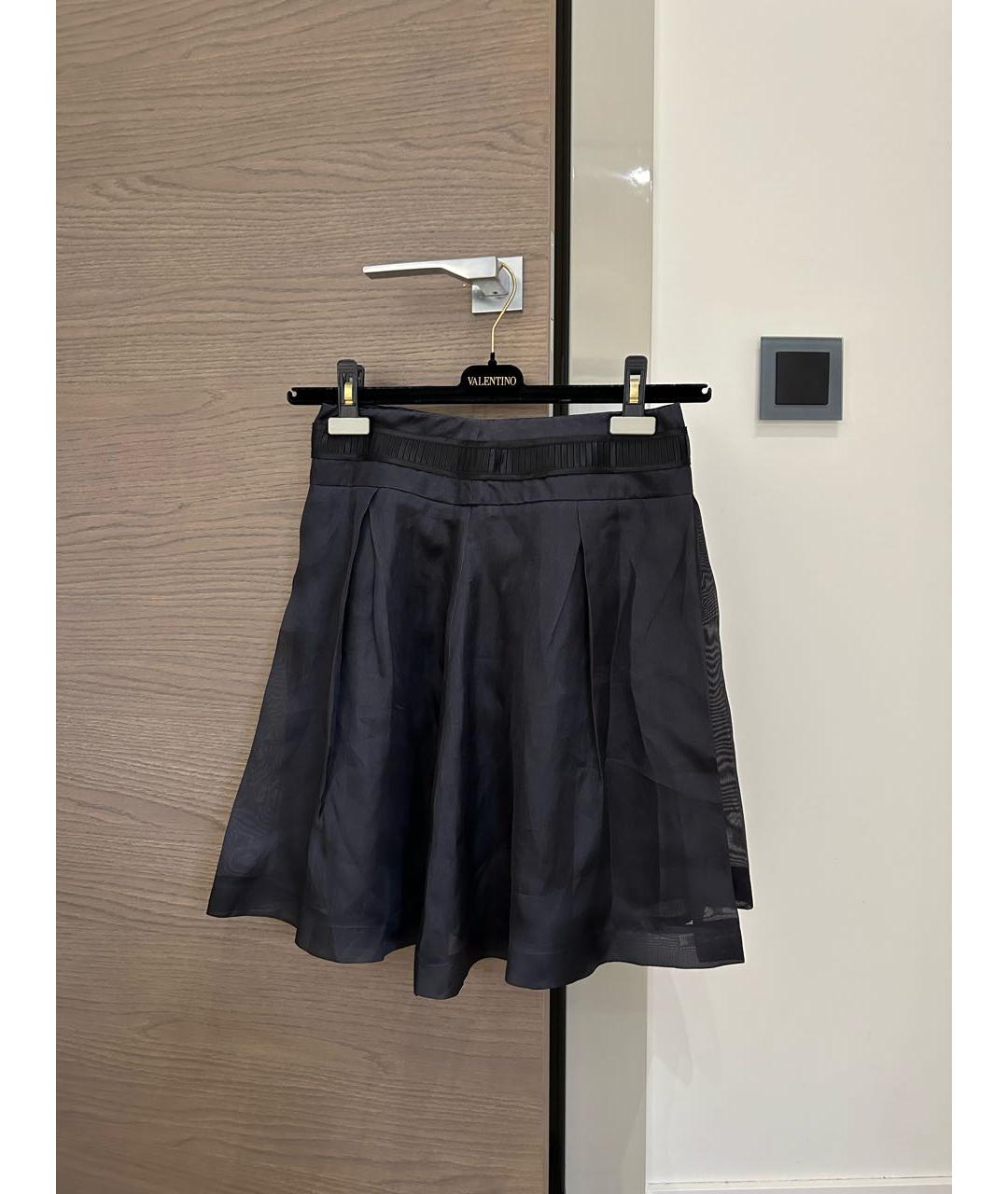 CAVALLI CLASS Черная шелковая юбка мини, фото 6