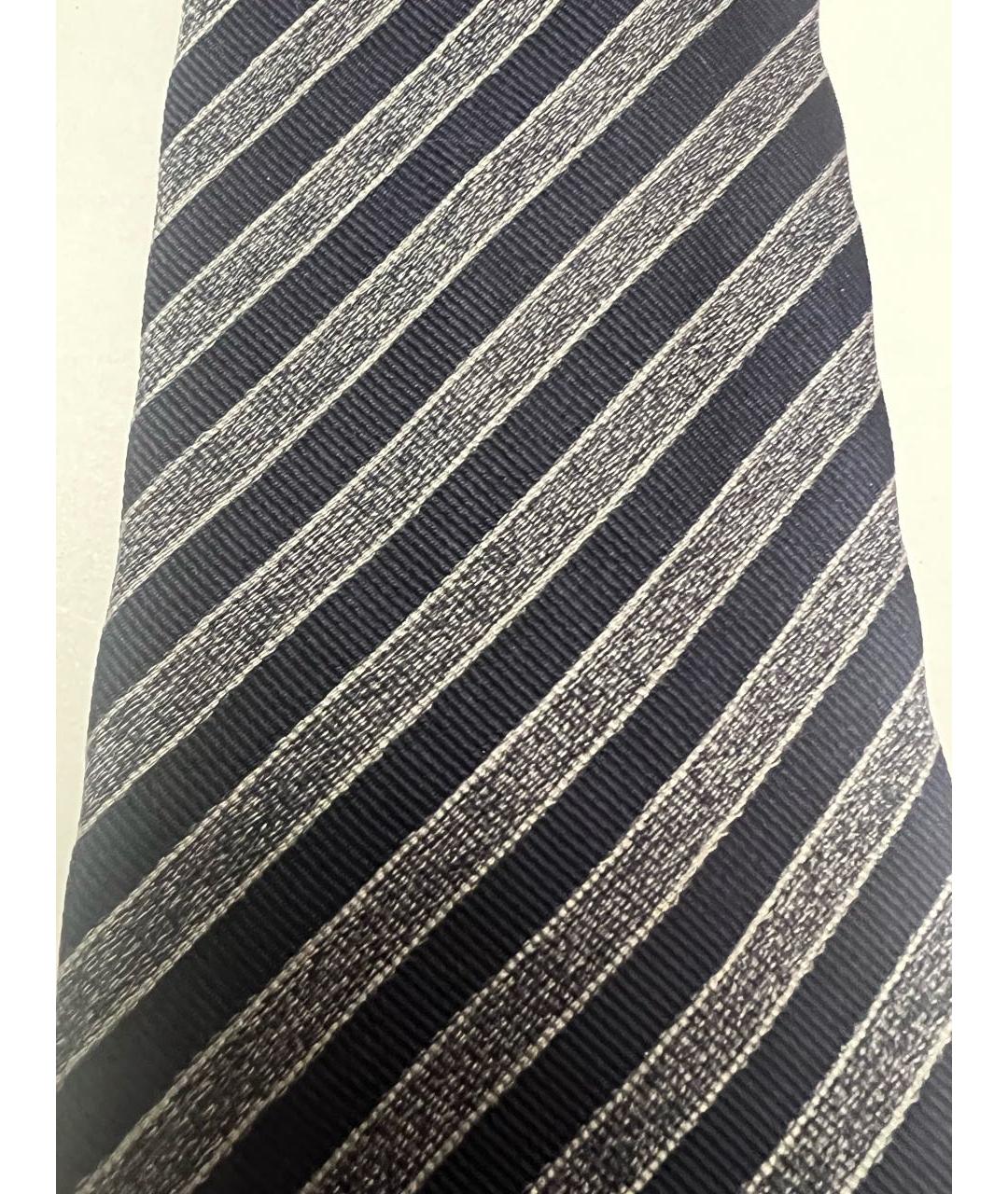 EMPORIO ARMANI Темно-синий шелковый галстук, фото 4