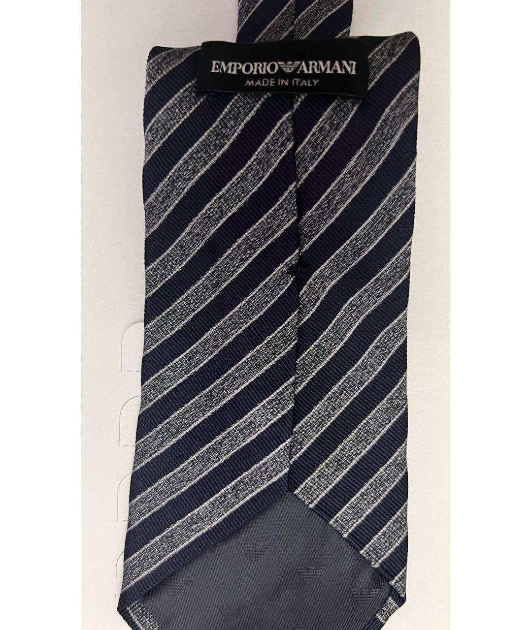 EMPORIO ARMANI Темно-синий шелковый галстук, фото 2