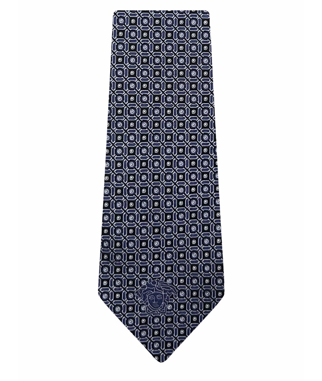 VERSACE Синий шелковый галстук, фото 1