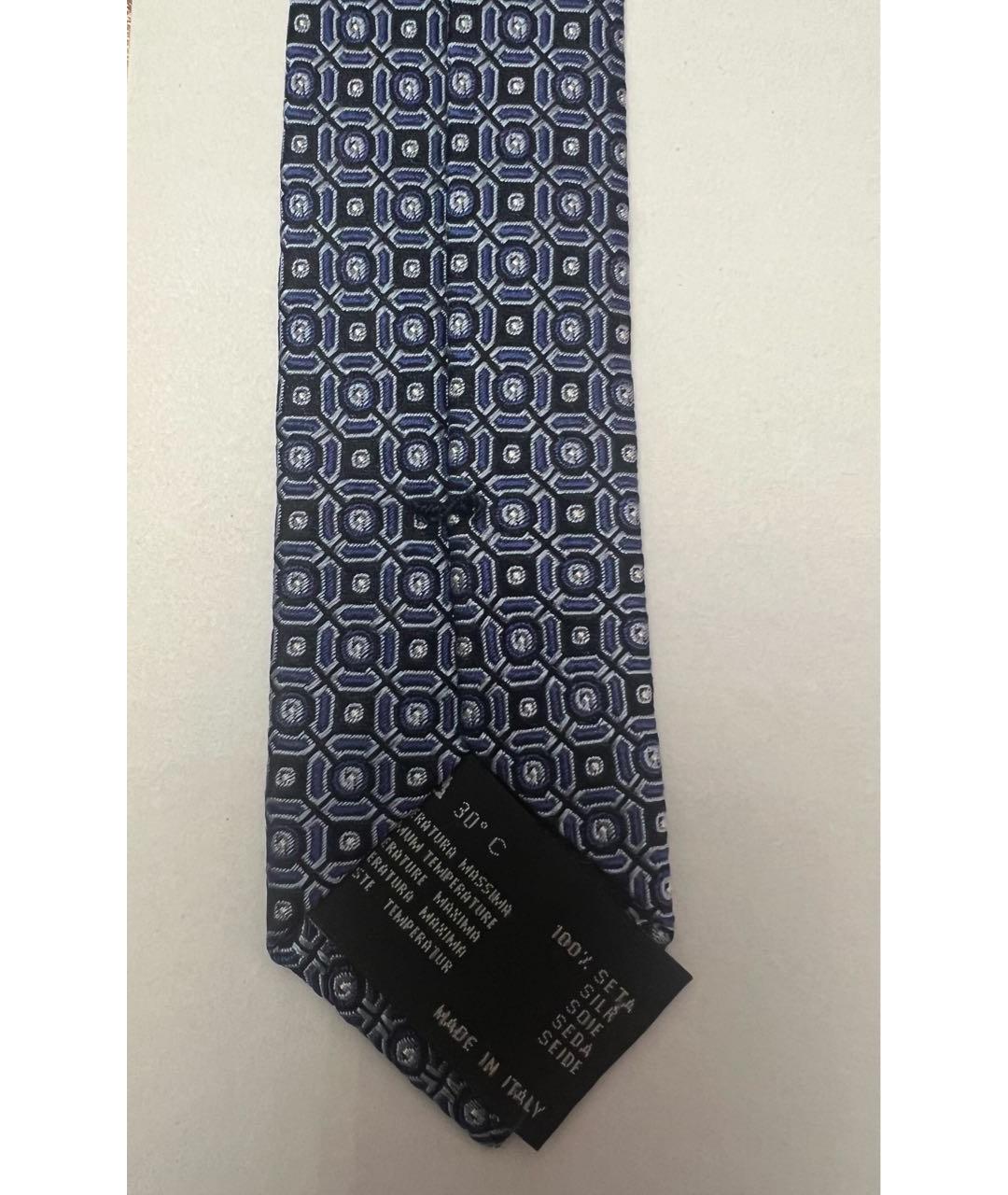 VERSACE Синий шелковый галстук, фото 2
