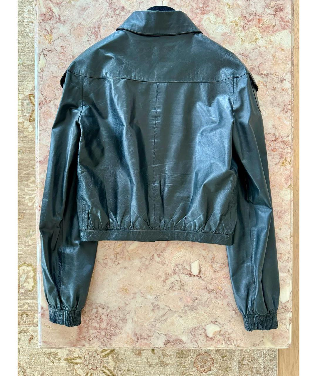 CHANEL PRE-OWNED Черная кожаная куртка, фото 3
