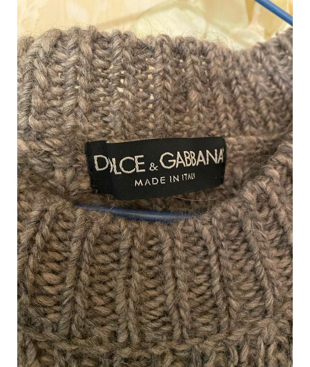 DOLCE&GABBANA Коричневый шерстяной джемпер / свитер, фото 3