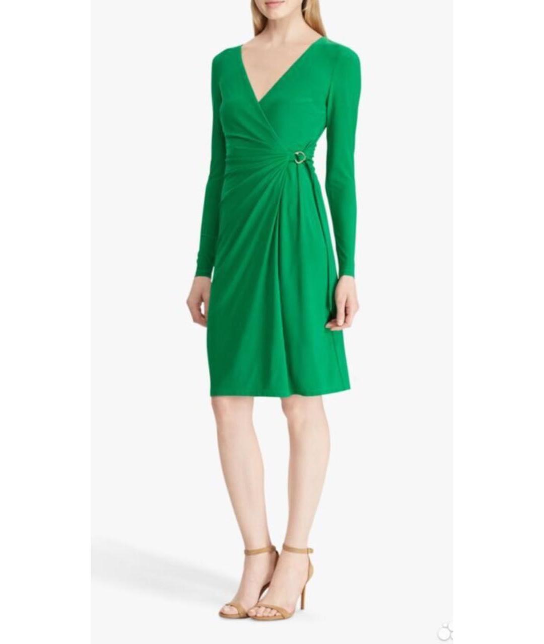 RALPH LAUREN Зеленые полиэстеровое повседневное платье, фото 4