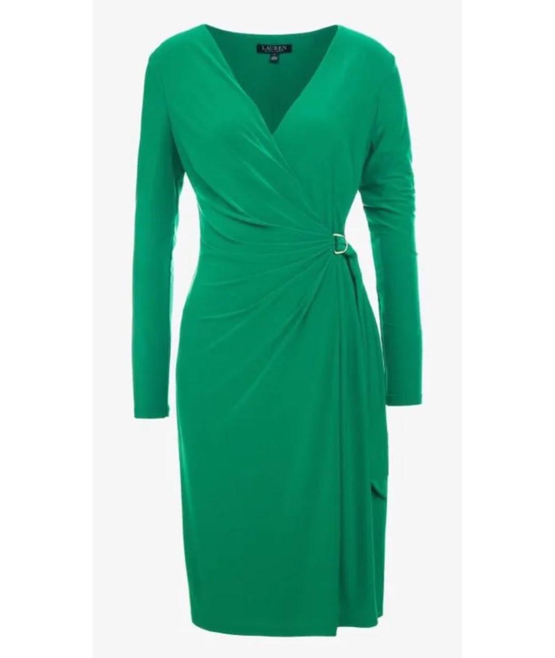 RALPH LAUREN Зеленые полиэстеровое повседневное платье, фото 8