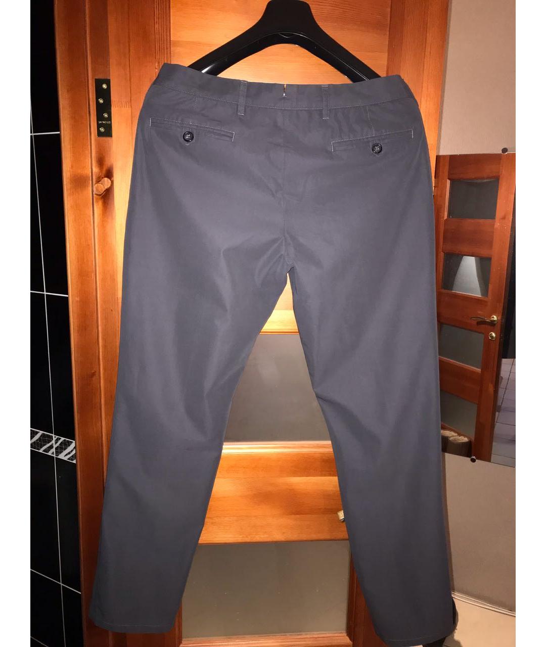 PRADA Серые хлопковые повседневные брюки, фото 2