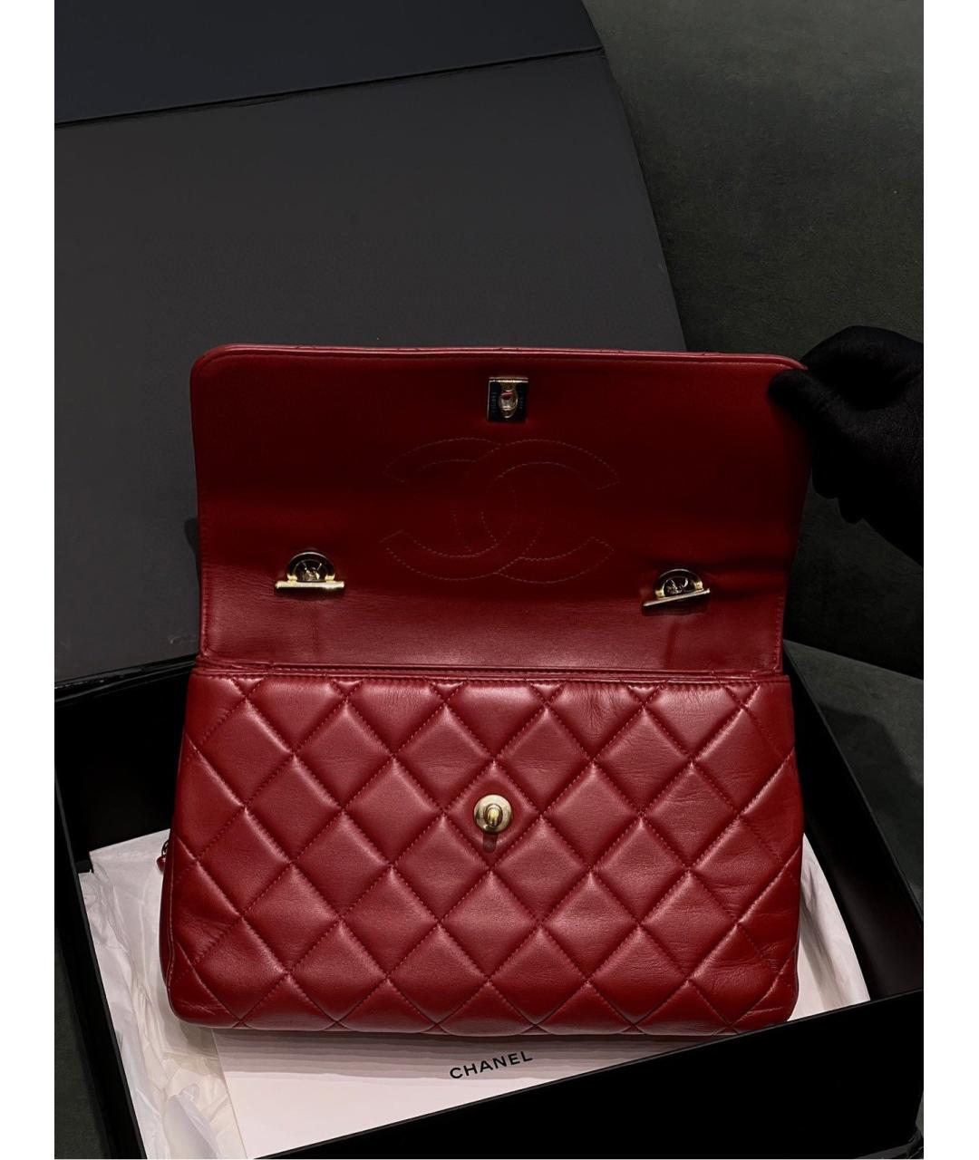 CHANEL Красная кожаная сумка тоут, фото 7