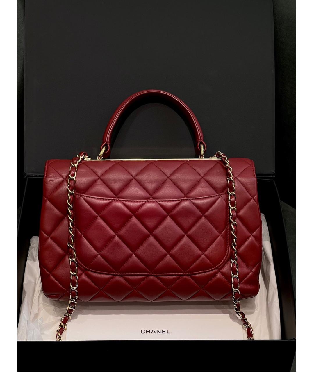 CHANEL Красная кожаная сумка тоут, фото 2
