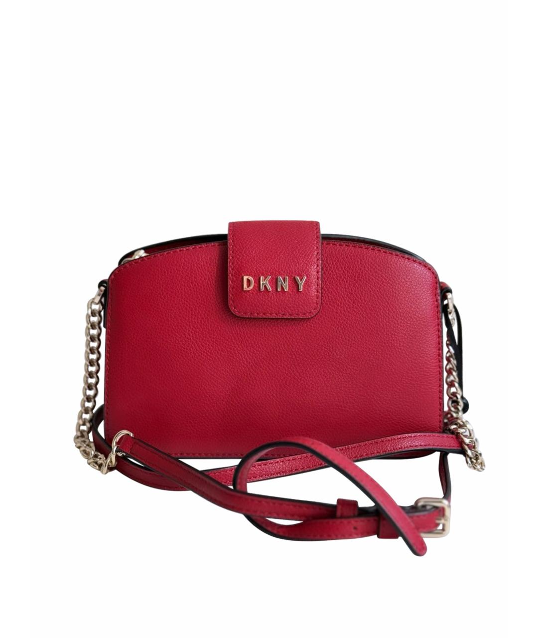 DKNY Красная кожаная сумка через плечо, фото 1