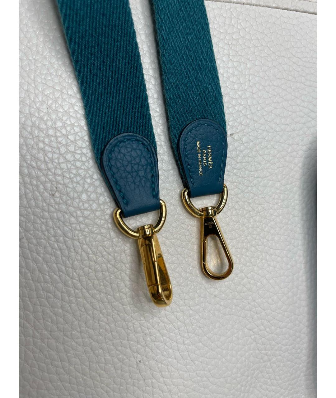 HERMES Бирюзовая кожаная сумка через плечо, фото 7
