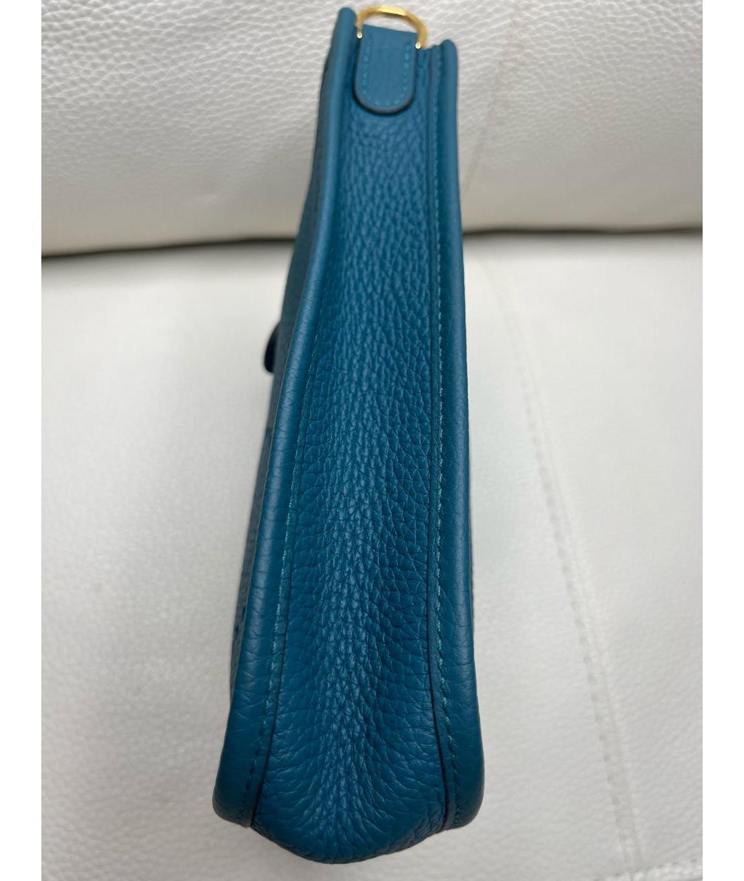 HERMES Бирюзовая кожаная сумка через плечо, фото 4