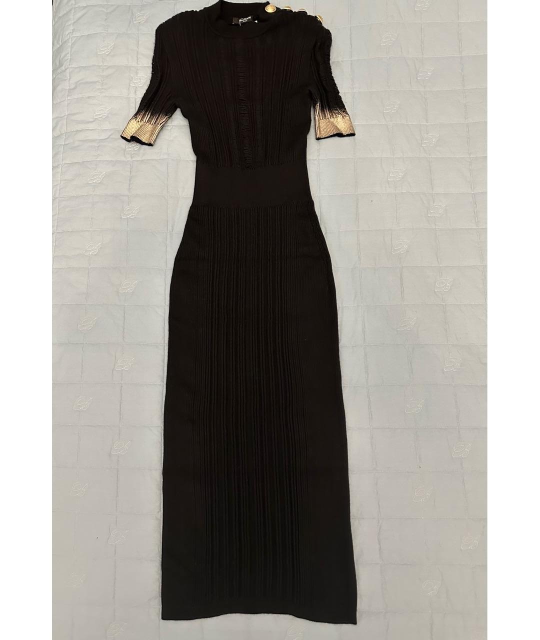 BALMAIN Черное кашемировое коктейльное платье, фото 2