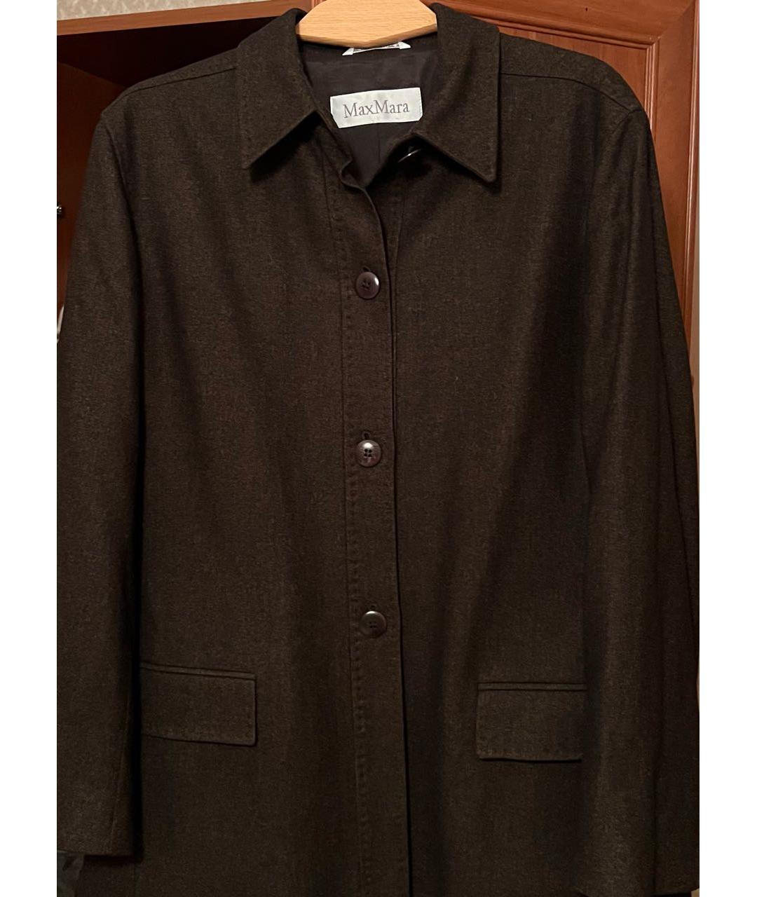 MAX MARA Коричневый шерстяной жакет/пиджак, фото 3