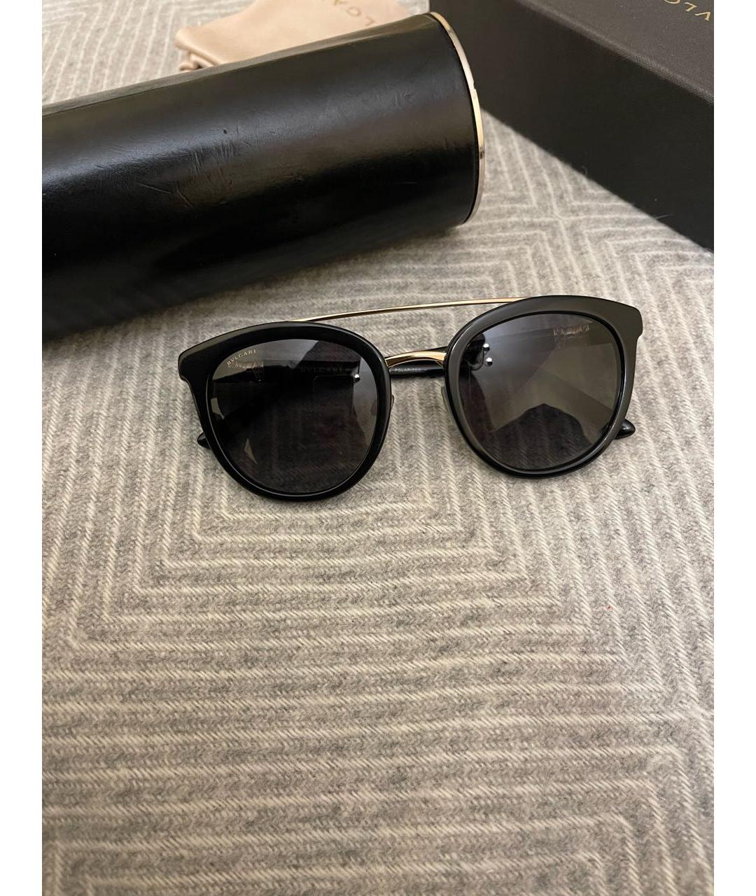 BVLGARI Черные пластиковые солнцезащитные очки, фото 8