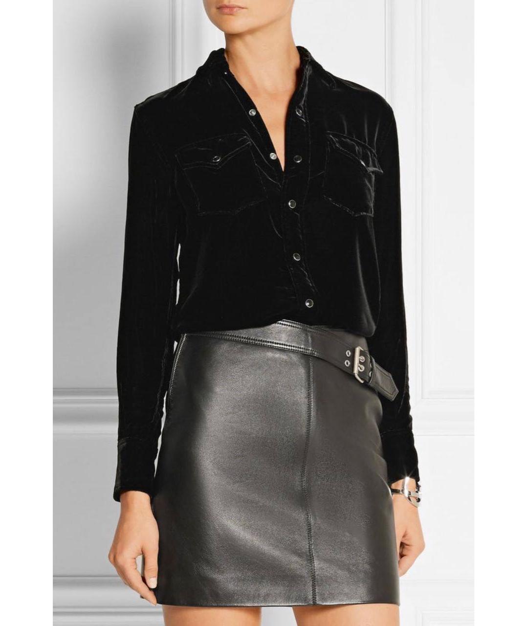 SAINT LAURENT Черная бархатная рубашка, фото 4