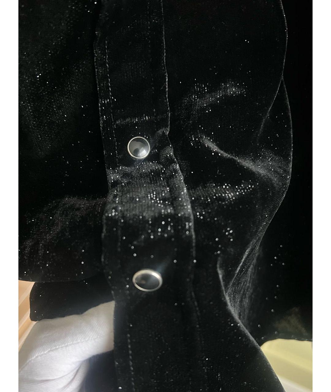 SAINT LAURENT Черная бархатная рубашка, фото 4