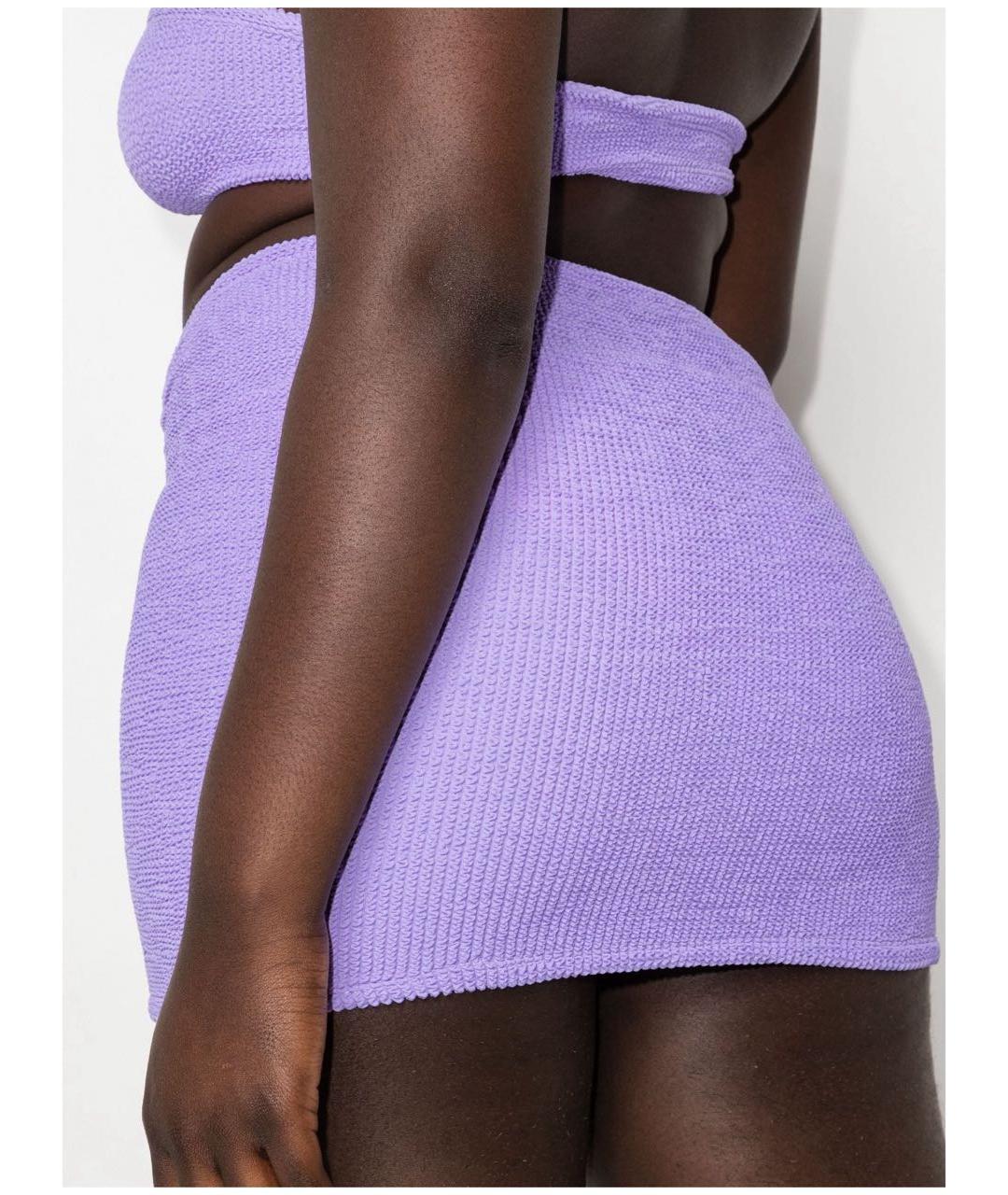 HUNZA G Фиолетовая юбка мини, фото 4