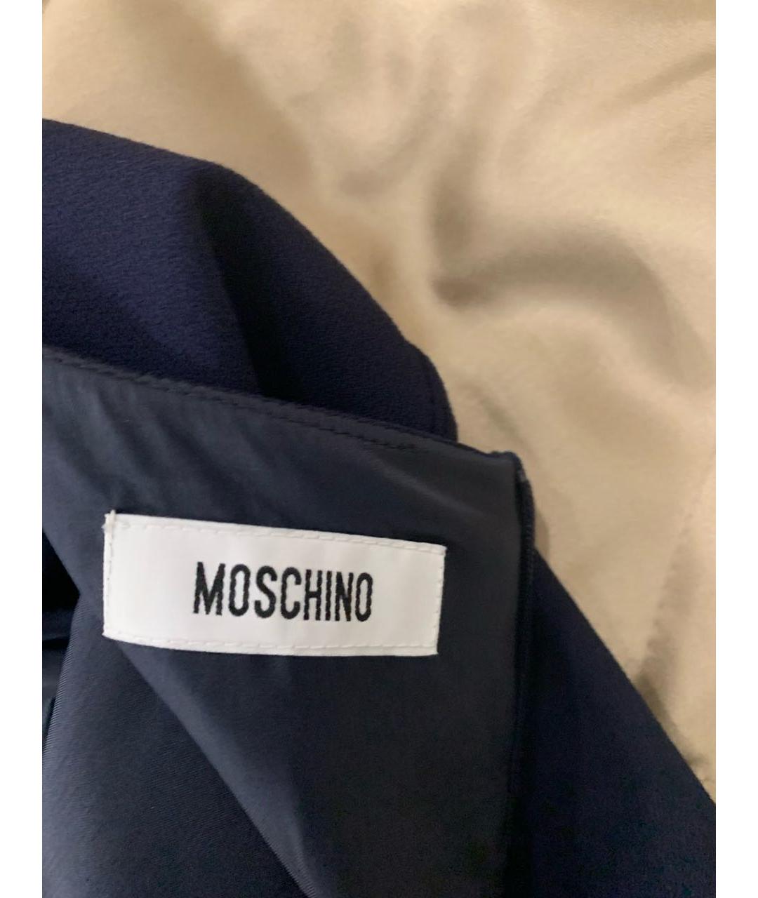 MOSCHINO Темно-синее вискозное коктейльное платье, фото 3