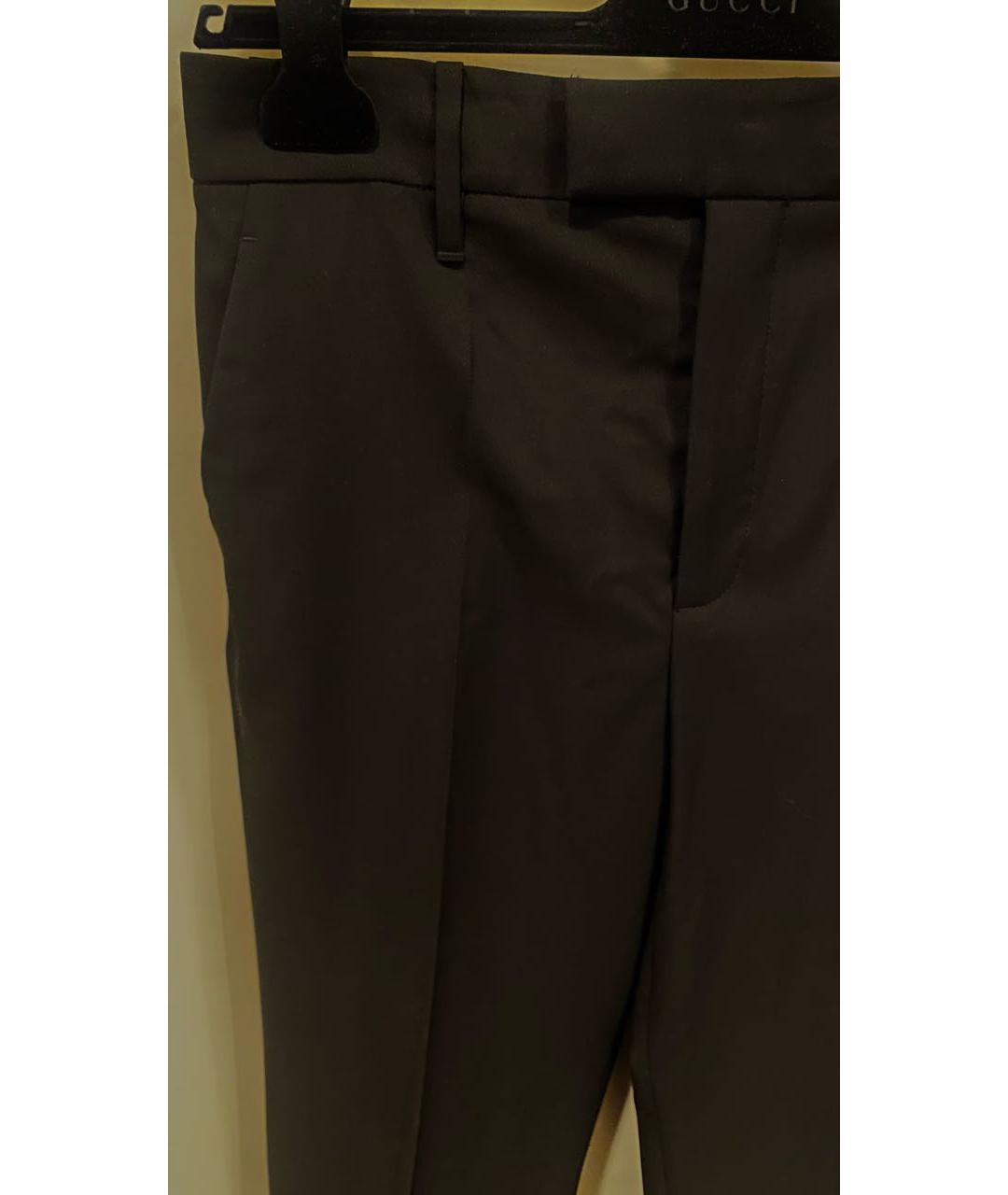 GUCCI Черные шерстяные брюки широкие, фото 3