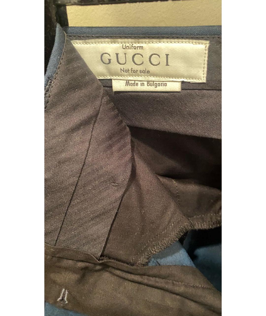 GUCCI Зеленые шерстяные брюки широкие, фото 3