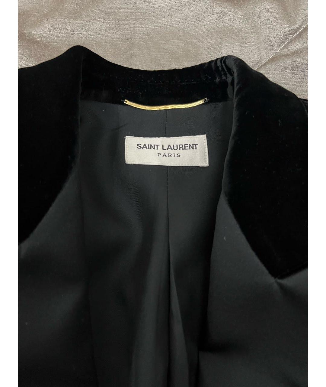 SAINT LAURENT Черный бархатный жакет/пиджак, фото 4
