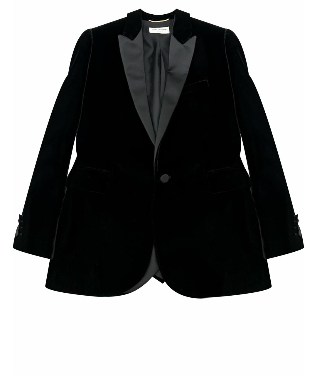 SAINT LAURENT Черный бархатный жакет/пиджак, фото 1