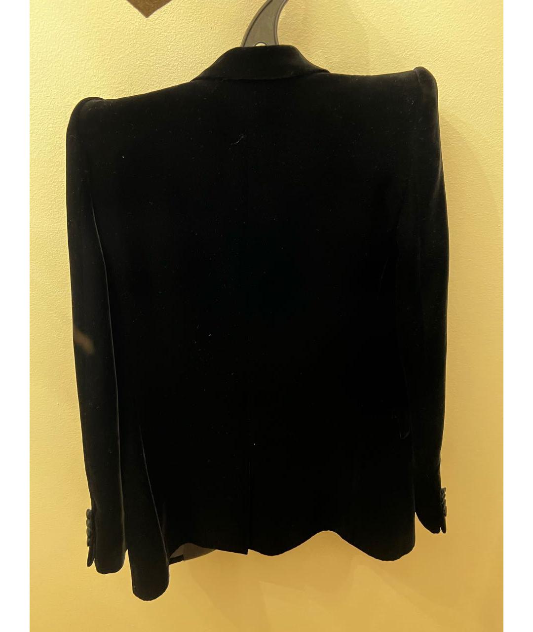 SAINT LAURENT Черный бархатный жакет/пиджак, фото 2