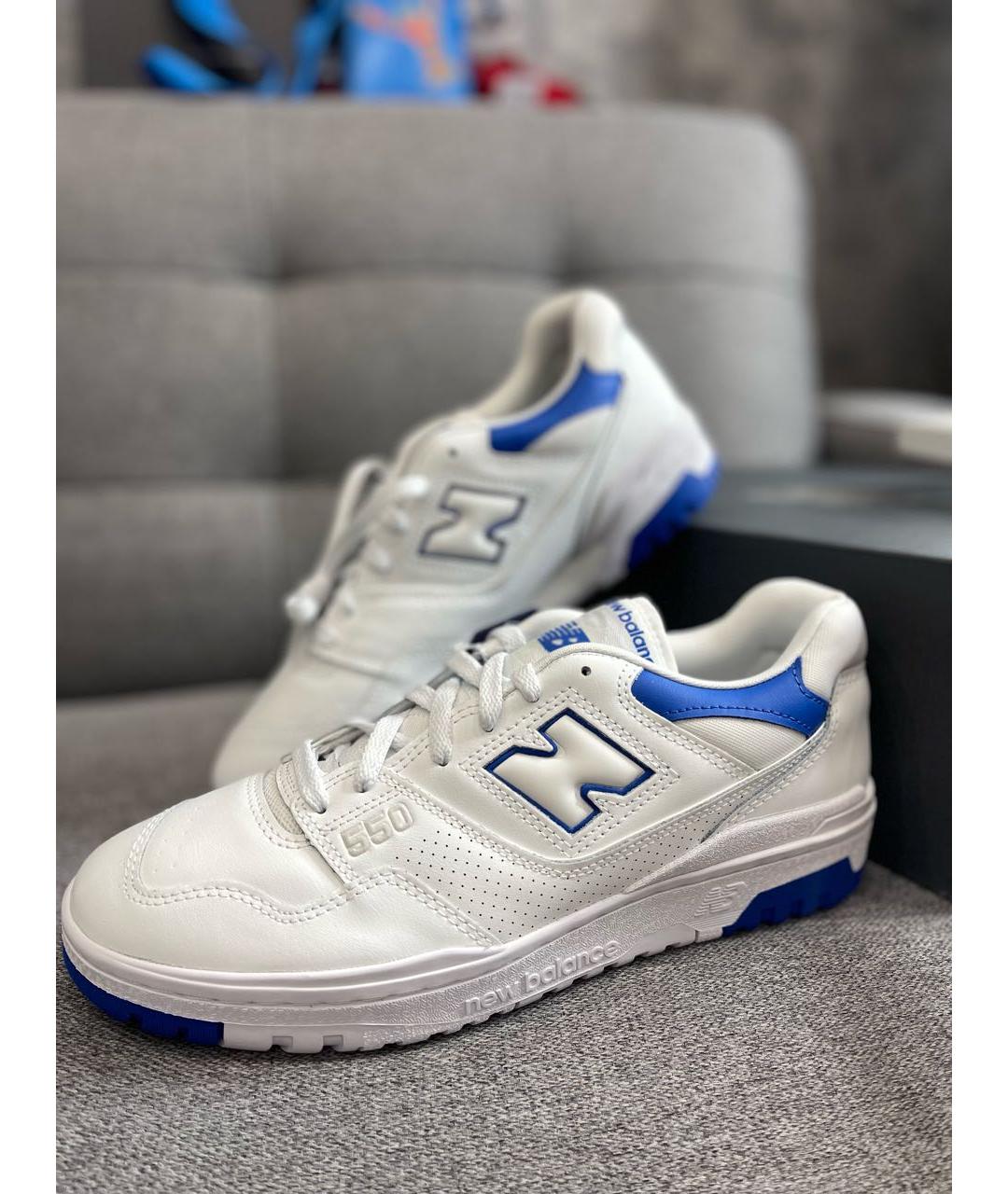 NEW BALANCE Белые кожаные низкие кроссовки / кеды, фото 2