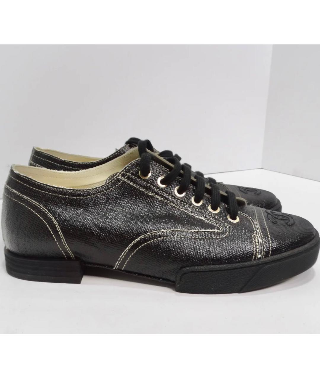 CHANEL PRE-OWNED Черные текстильные ботинки, фото 5