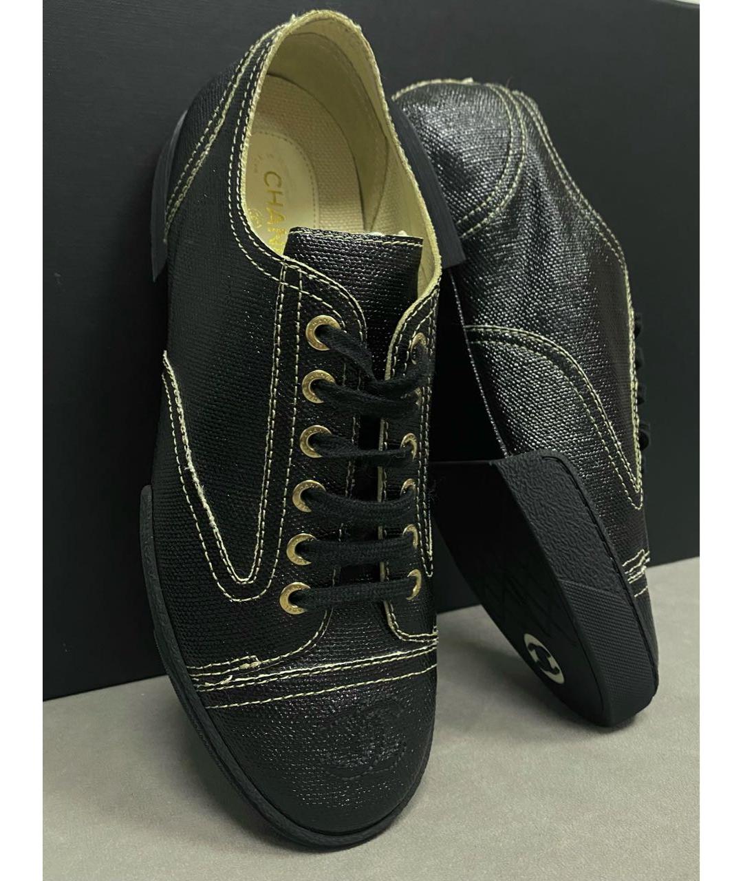 CHANEL PRE-OWNED Черные текстильные ботинки, фото 2