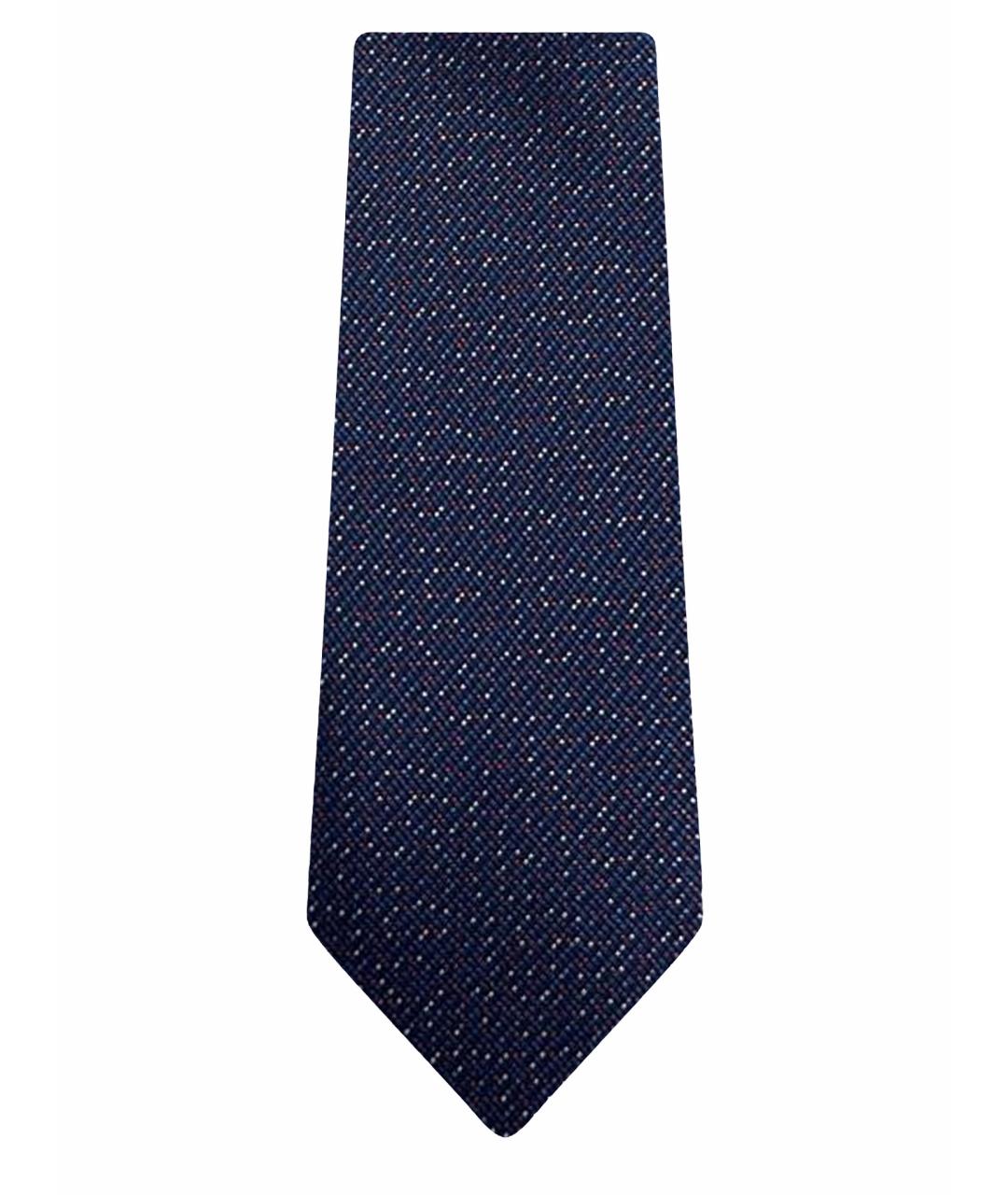 ZILLI Темно-синий шелковый галстук, фото 1