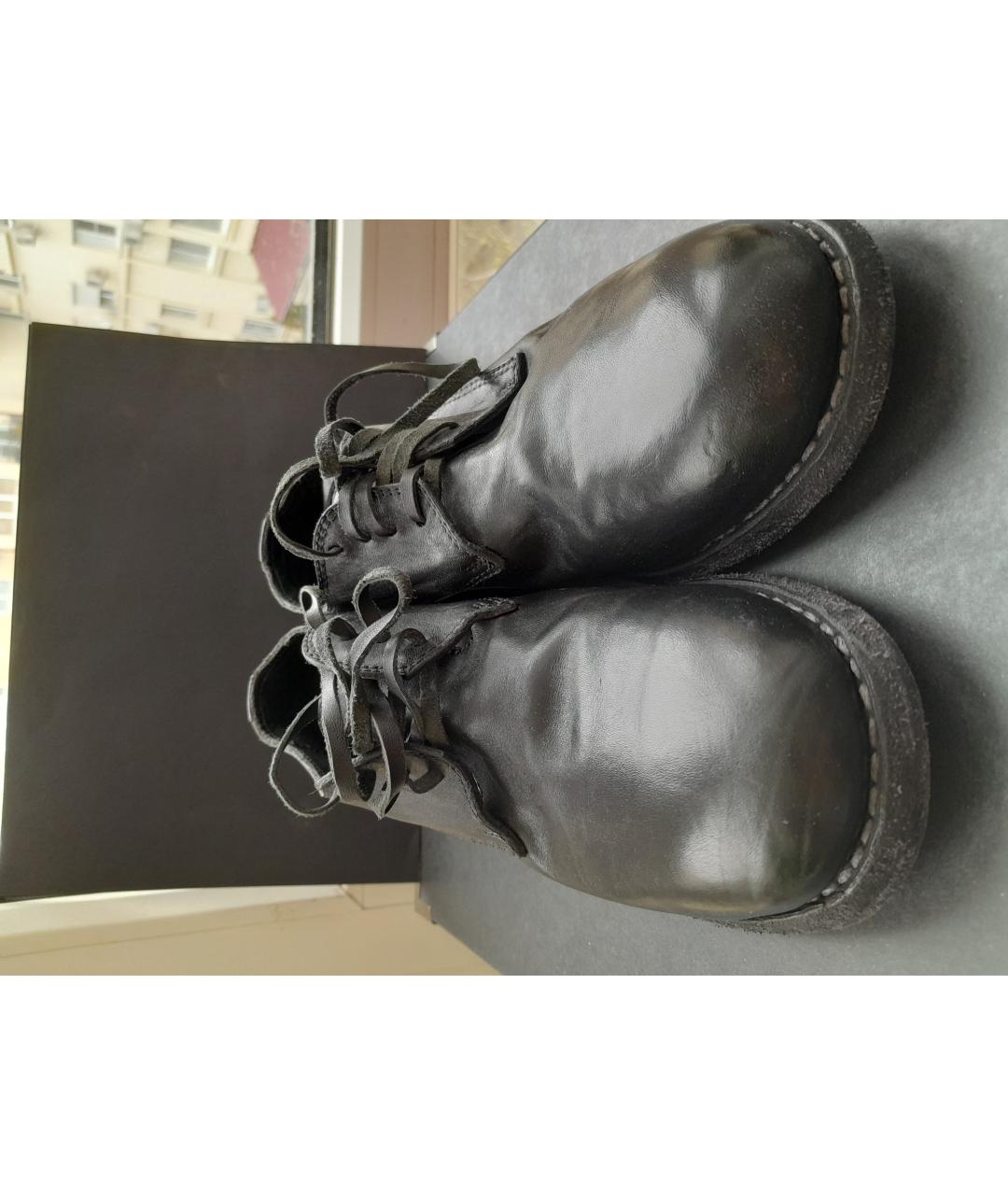 GUIDI Черные кожаные ботинки, фото 2
