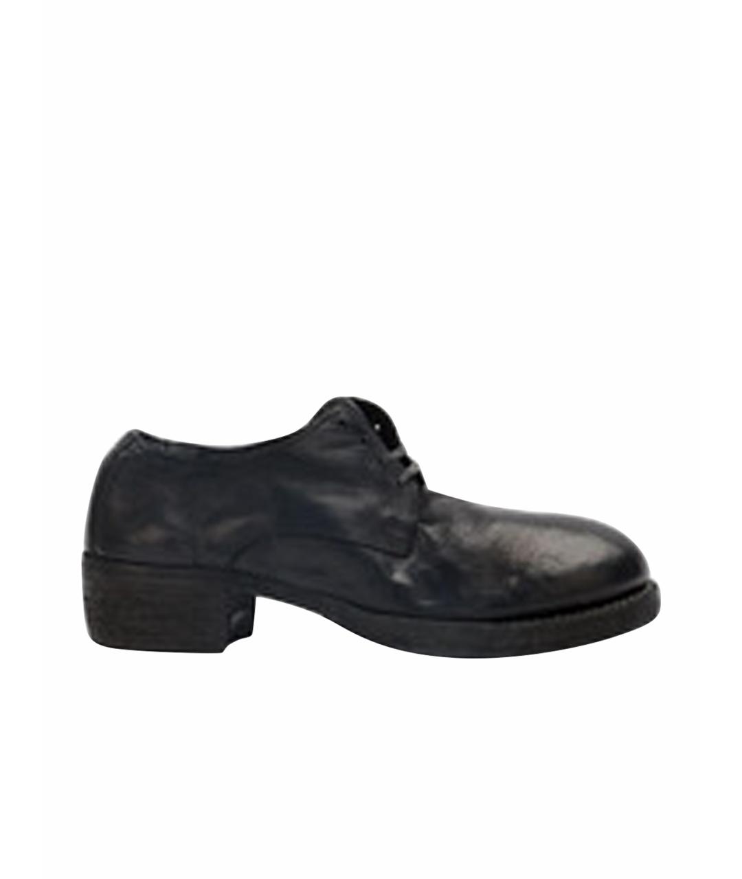 GUIDI Черные кожаные ботинки, фото 1