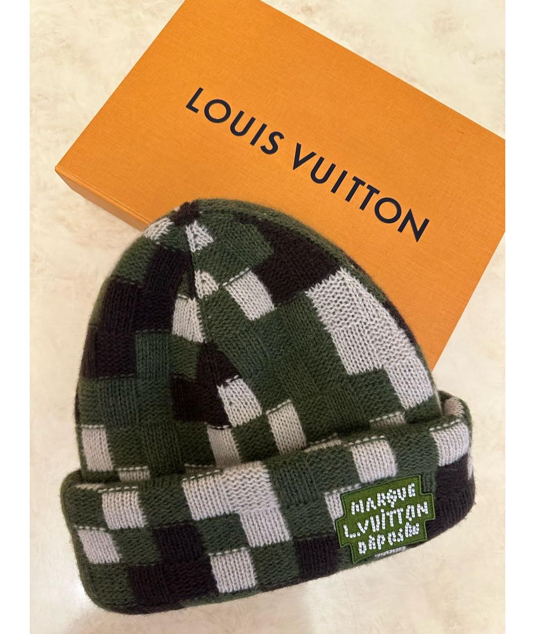 LOUIS VUITTON wool beanie ラインストーン LOUIS VUITTON Хаки шерстяная шапка для мужчин – купить онлайн с