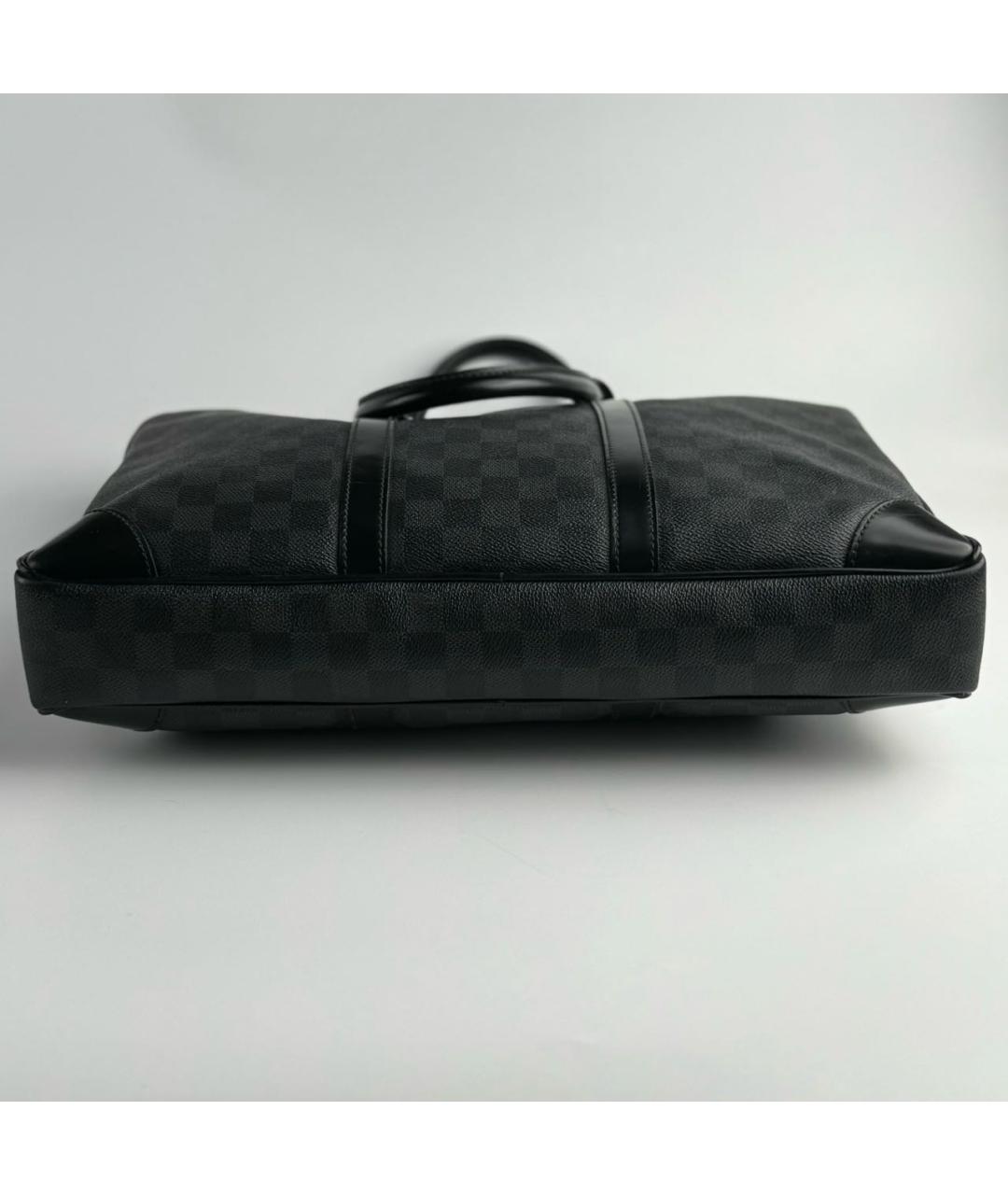 LOUIS VUITTON PRE-OWNED Антрацитовый кожаный портфель, фото 5