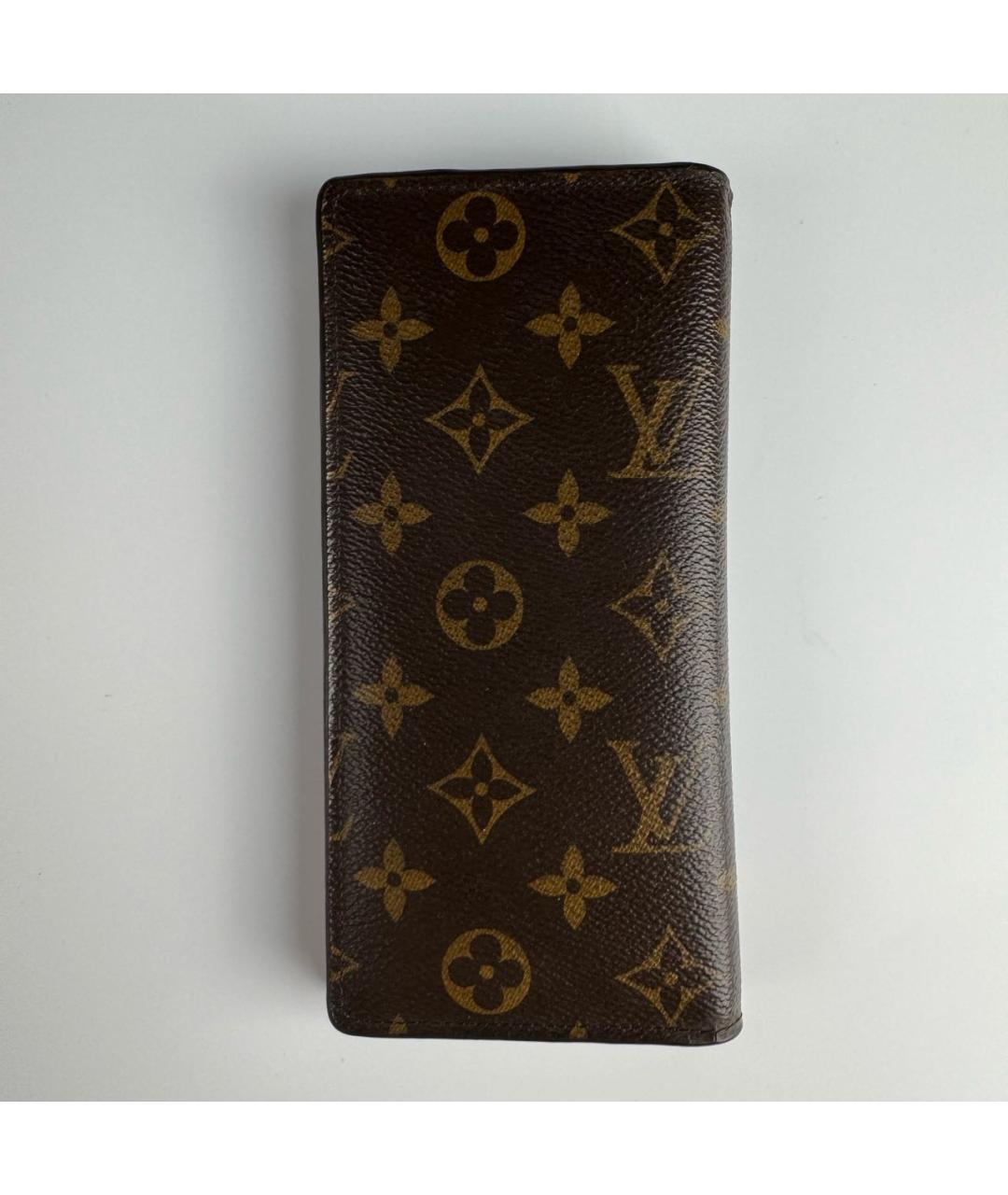 LOUIS VUITTON PRE-OWNED Коричневый кожаный кошелек, фото 3