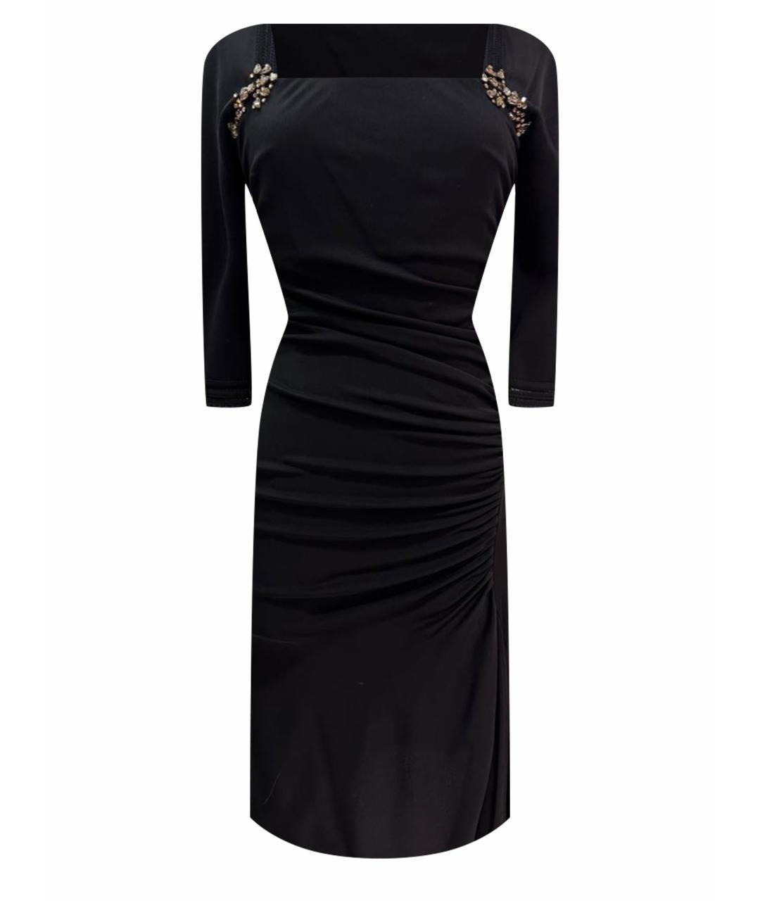 BLUMARINE Черное полиэстеровое вечернее платье, фото 1
