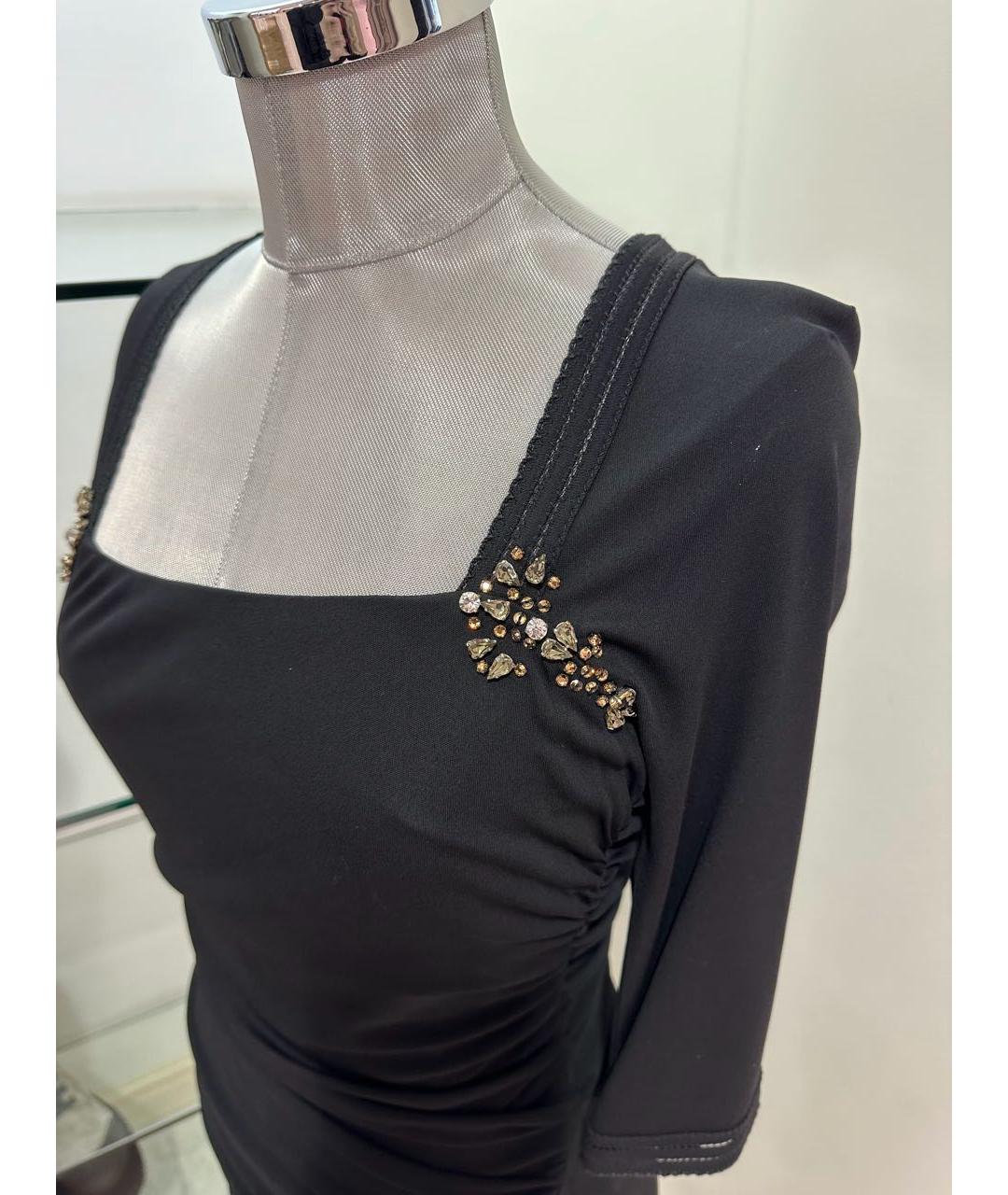 BLUMARINE Черное полиэстеровое вечернее платье, фото 4