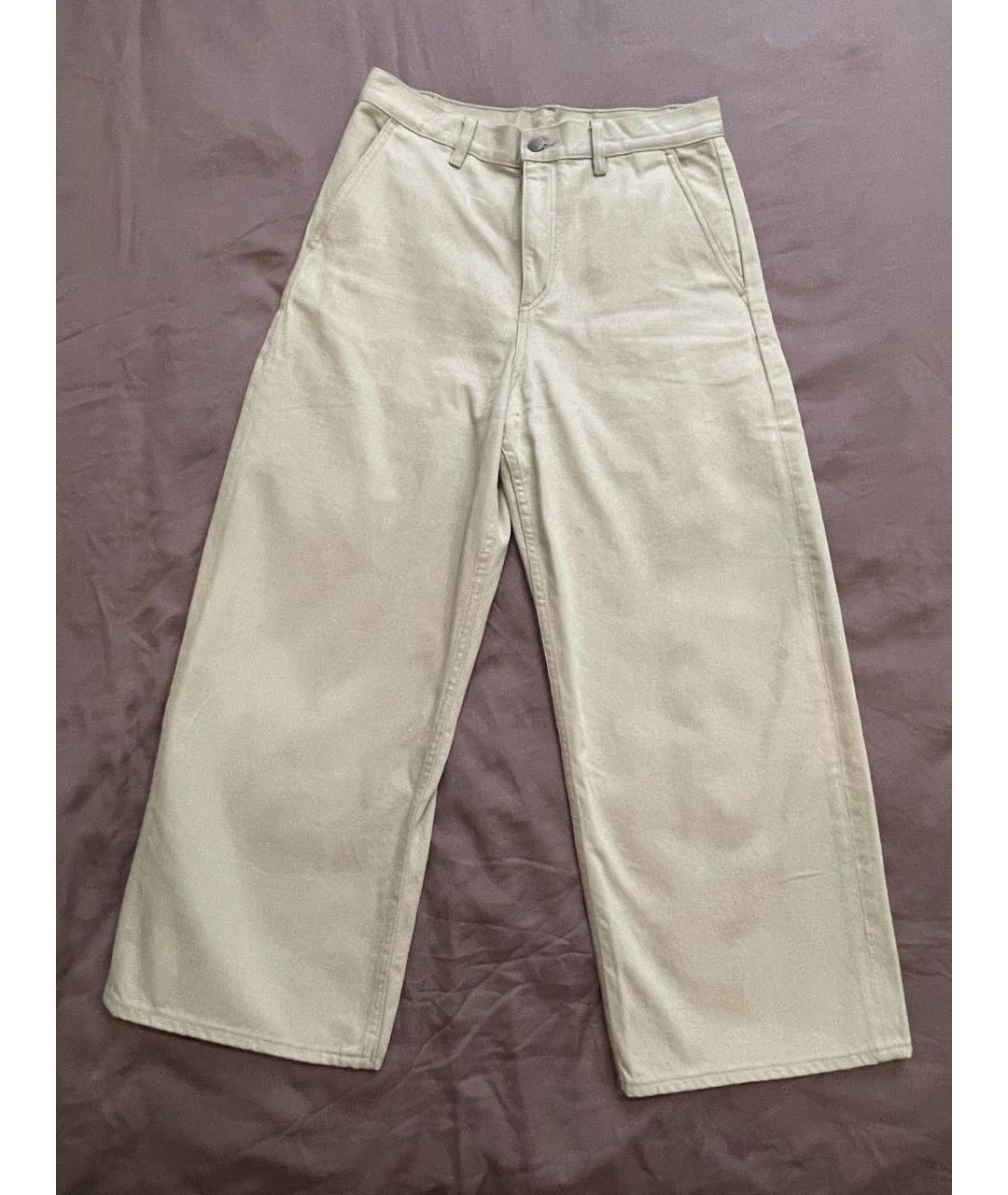 COS Бежевые хлопко-эластановые джинсы клеш, фото 5