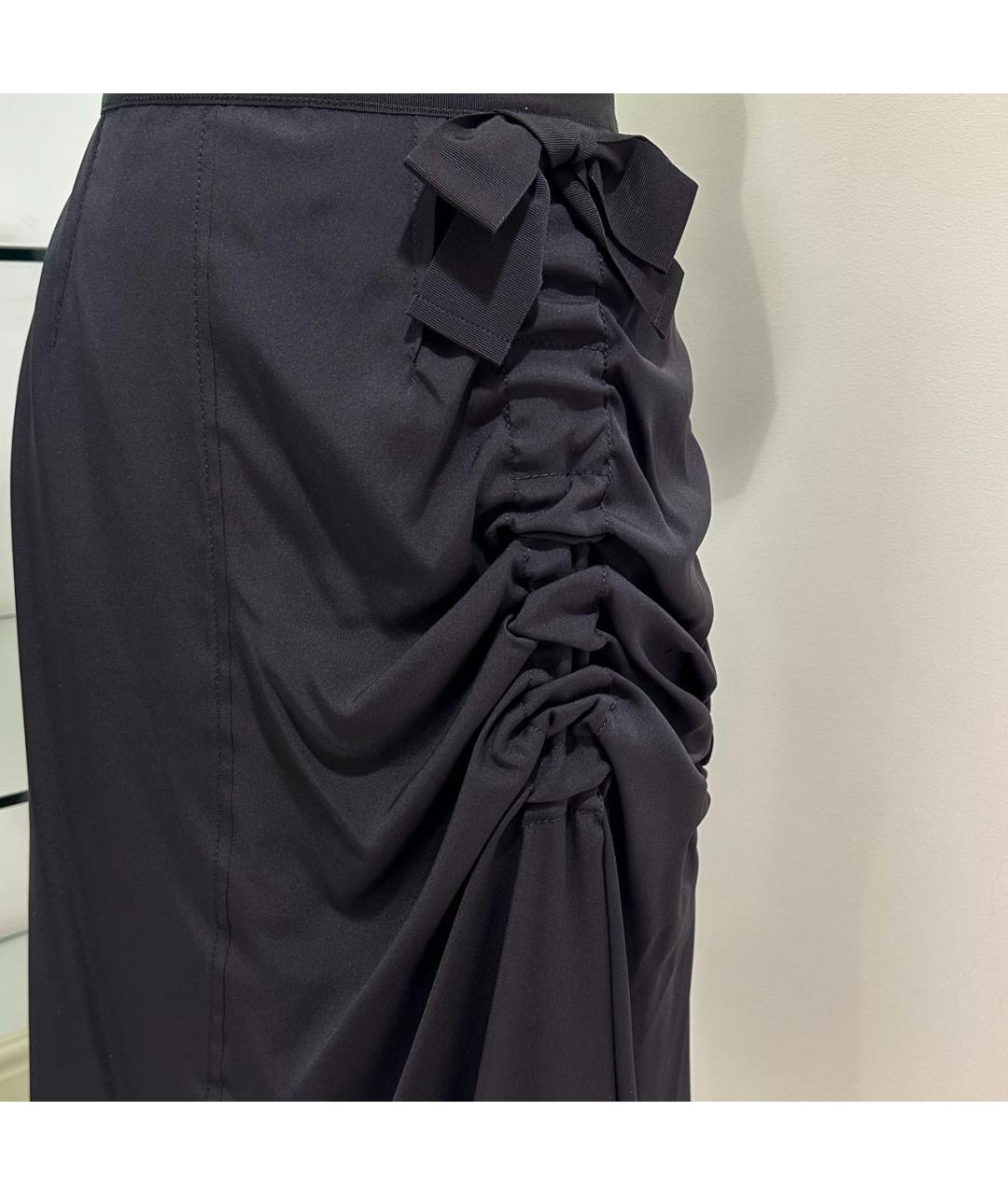 NINA RICCI Черная шелковая юбка миди, фото 4