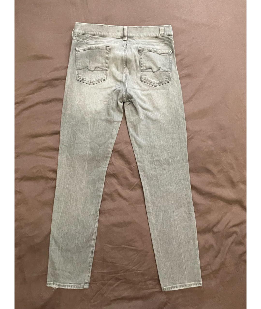 7 FOR ALL MANKIND Серые хлопко-эластановые джинсы слим, фото 2