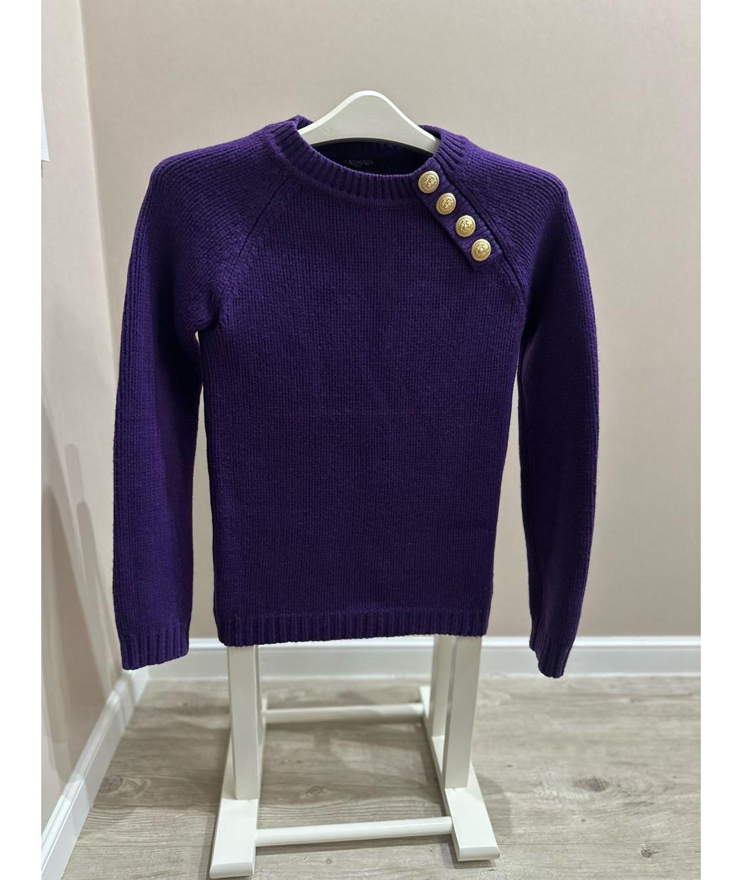 BALMAIN Фиолетовый шерстяной джемпер / свитер, фото 8