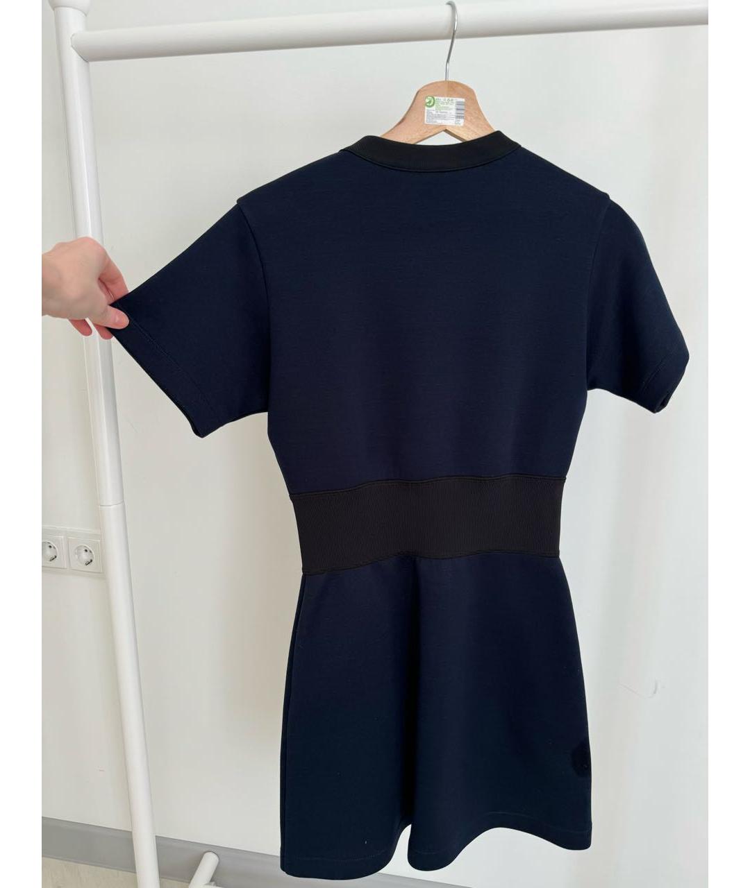 LOUIS VUITTON Темно-синее хлопко-эластановое повседневное платье, фото 3