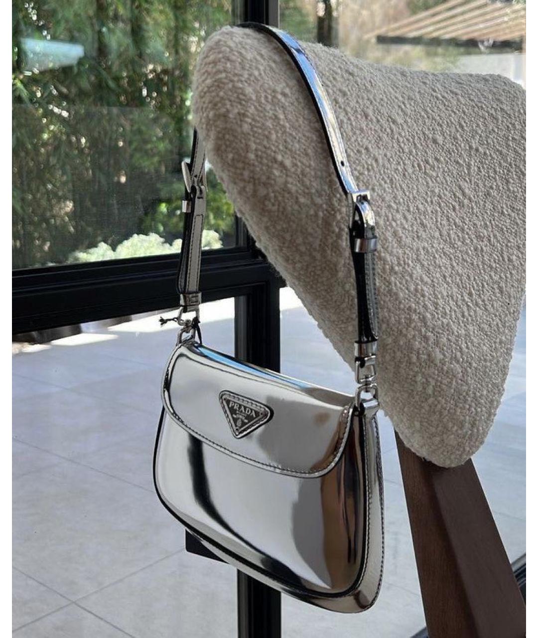 PRADA Серебряная кожаная сумка через плечо, фото 2