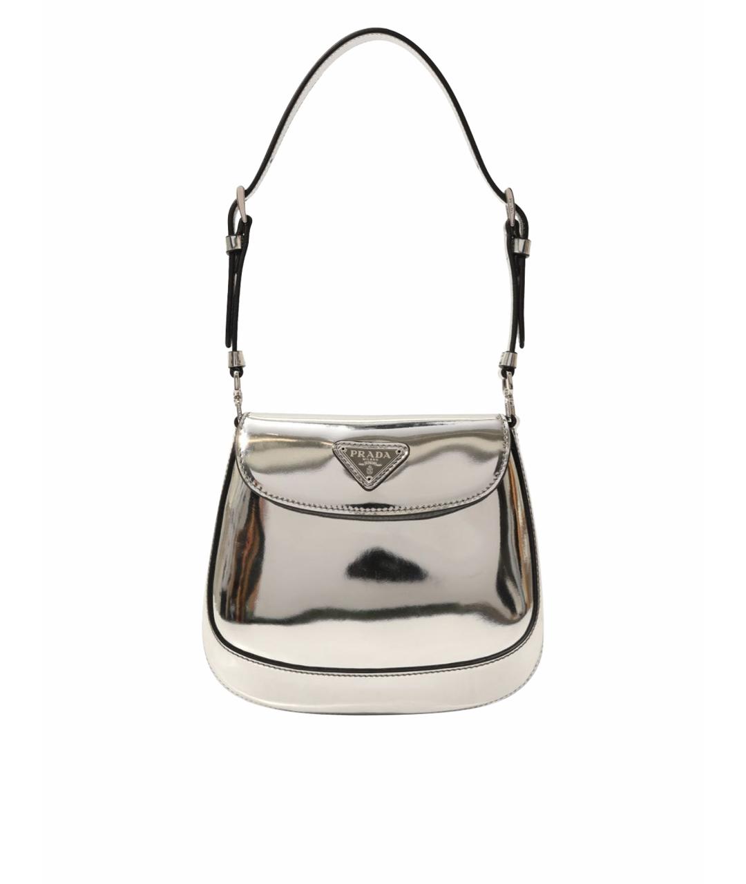 PRADA Серебряная кожаная сумка через плечо, фото 1