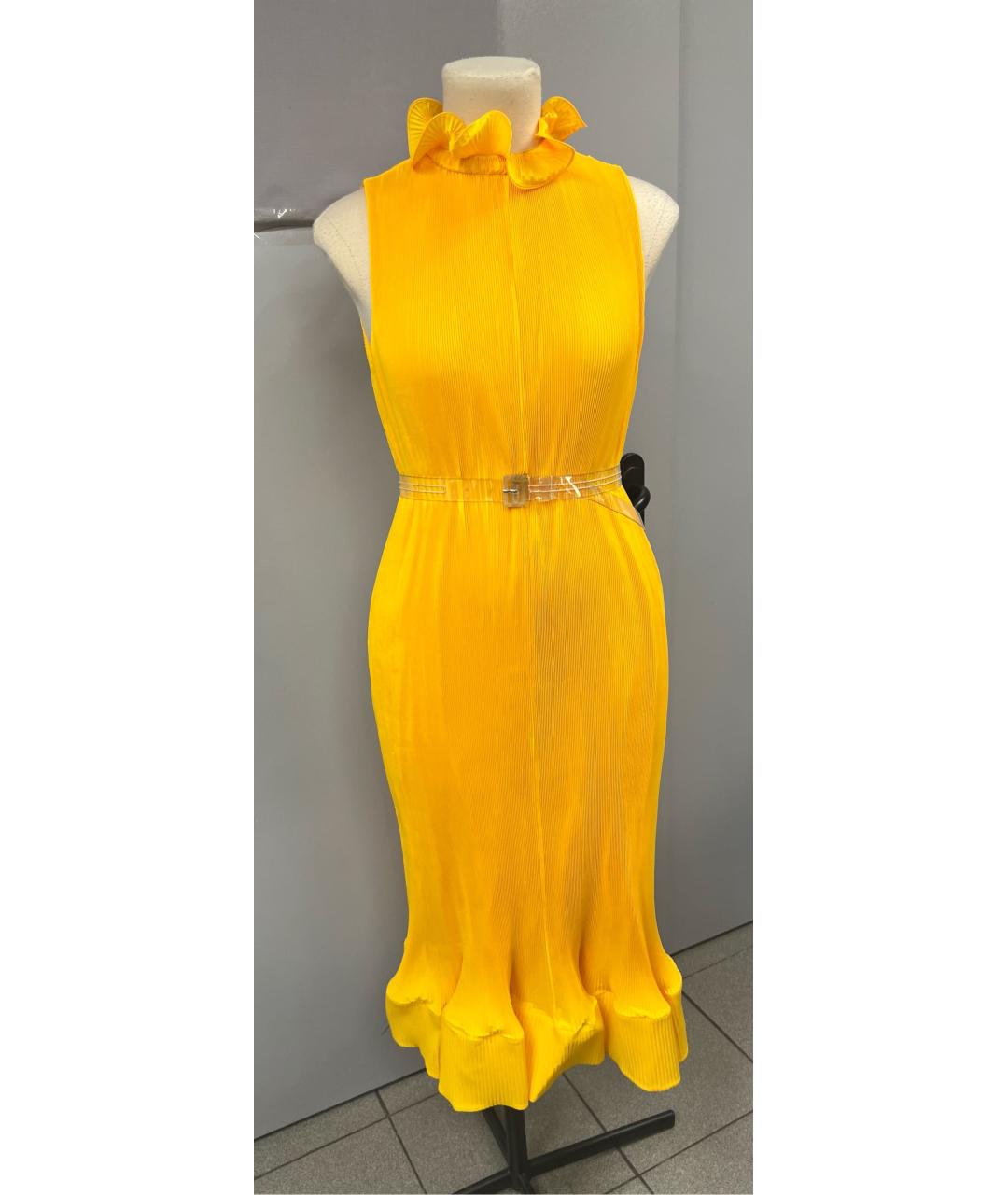 TIBI Желтое полиэстеровое коктейльное платье, фото 7