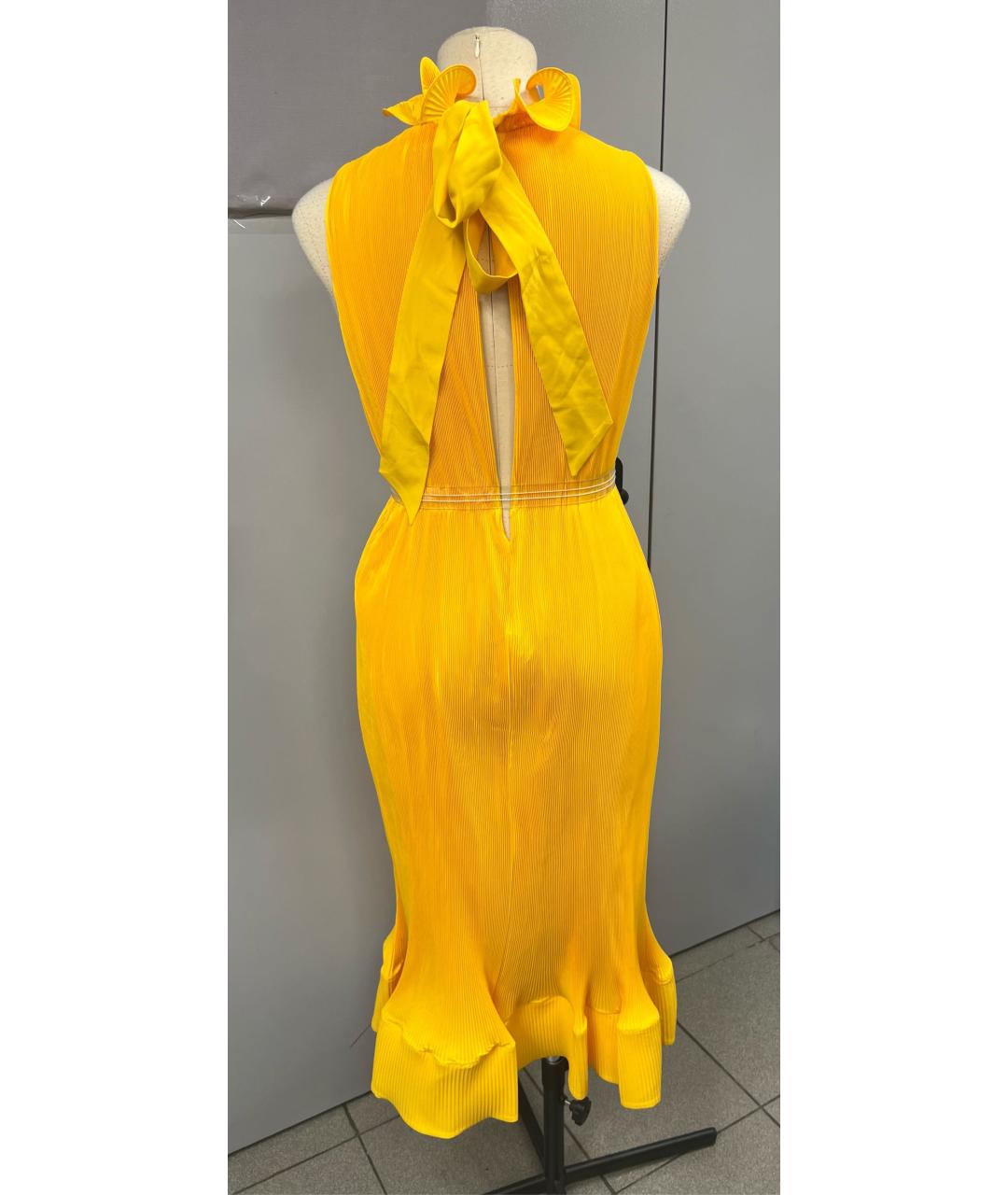 TIBI Желтое полиэстеровое коктейльное платье, фото 2